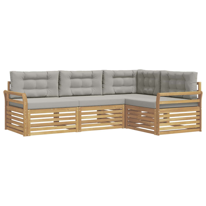 Set de canapele de exterior 4 pcs Alb și gri deschis WALTI