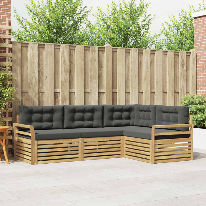 Set de canapele de exterior 4 pcs Alb și antracit WALTI