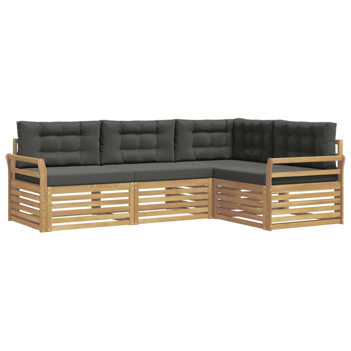 Set de canapele de exterior 4 pcs Alb și antracit WALTI