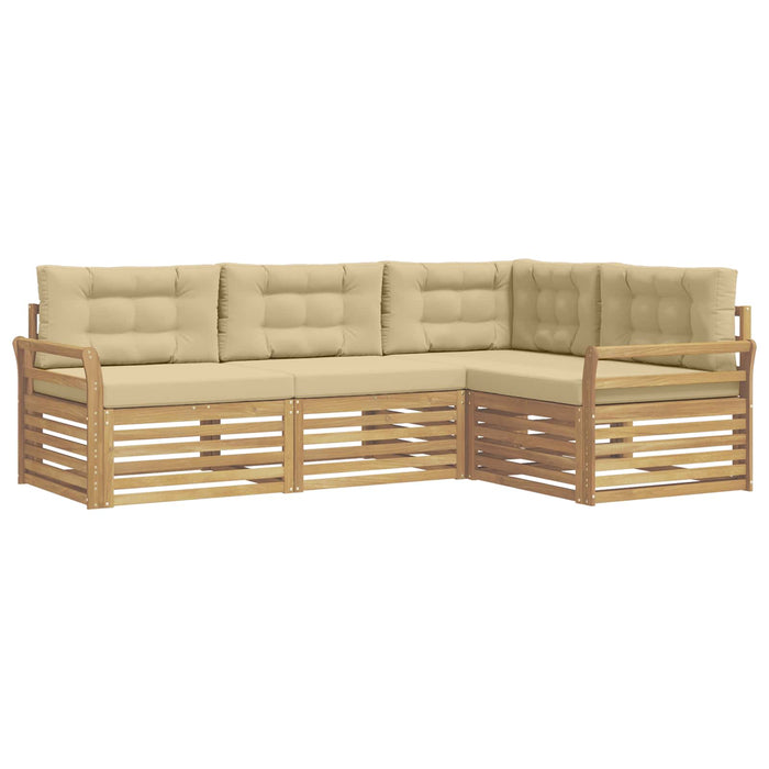Set de canapele de exterior 4 pcs Alb și Bej WALTI