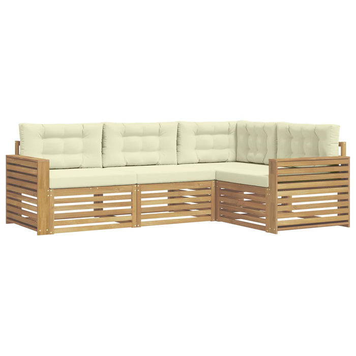 Set de canapele de exterior 4 pcs Alb și crem WALTI