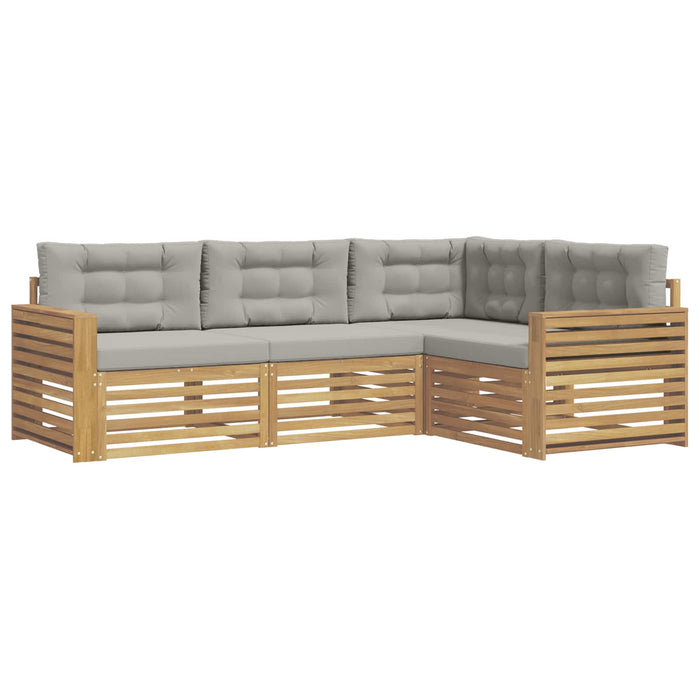 Set de canapele de exterior 4 pcs Alb și gri deschis WALTI