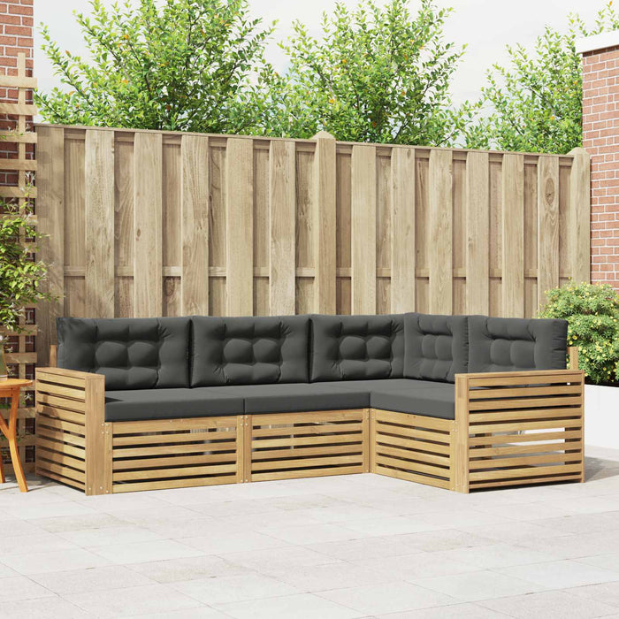 Set de canapele de exterior 4 pcs Alb și antracit WALTI