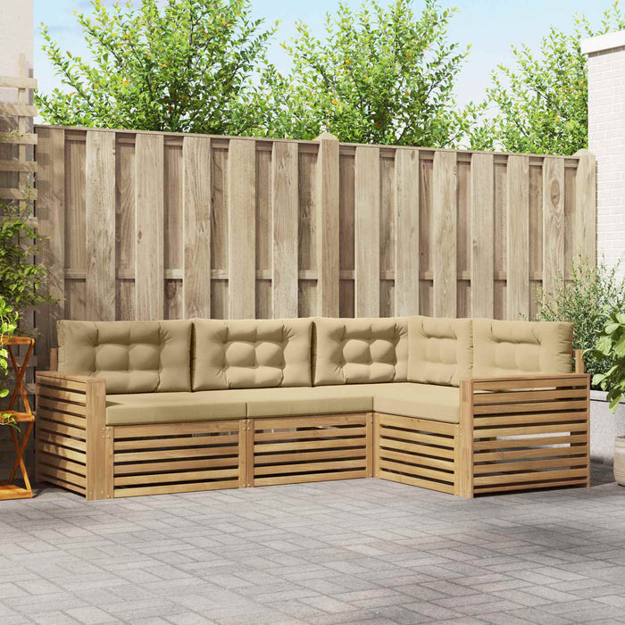 Set de canapele de exterior 4 pcs Alb și Bej WALTI
