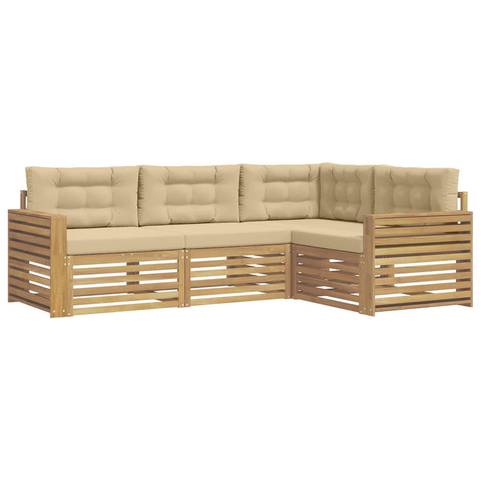 Set de canapele de exterior 4 pcs Alb și Bej WALTI