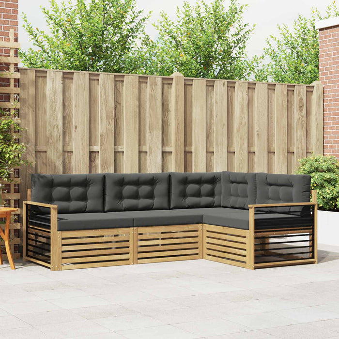 Set de canapele de exterior 5 pcs Alb și antracit Poliester WALTI
