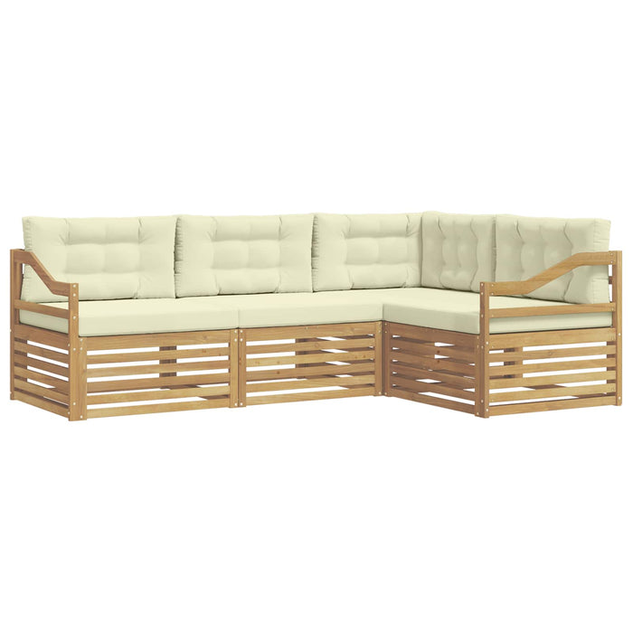Set de canapele de exterior 4 pcs Alb și crem WALTI