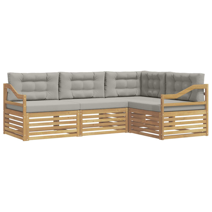 Set de canapele de exterior 4 pcs Alb și gri deschis WALTI
