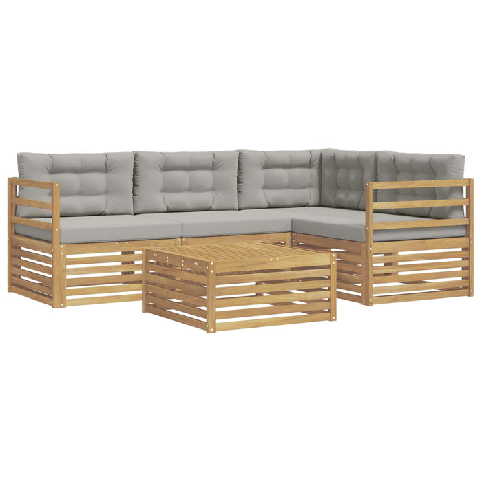 Set de canapele de exterior 5 pcs Alb și gri deschis Poliester WALTI