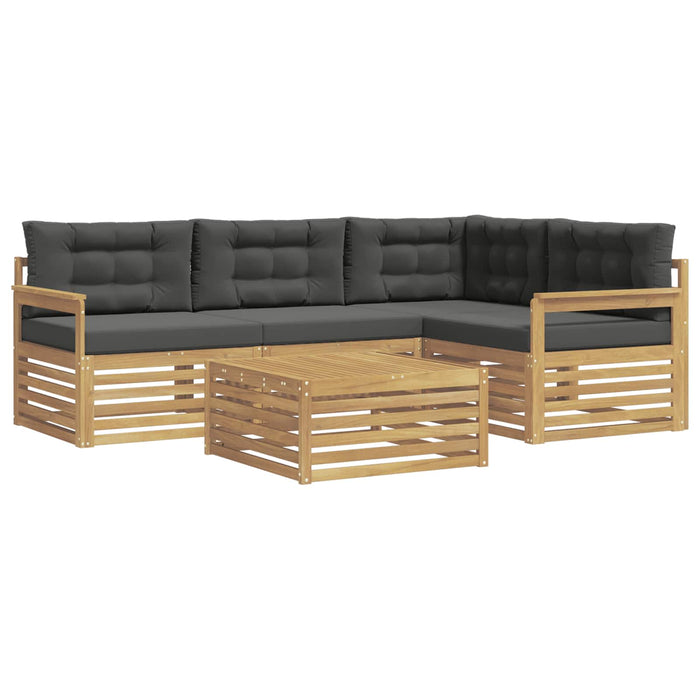 Set de canapele de exterior 6 pcs Alb și antracit Poliester WALTI