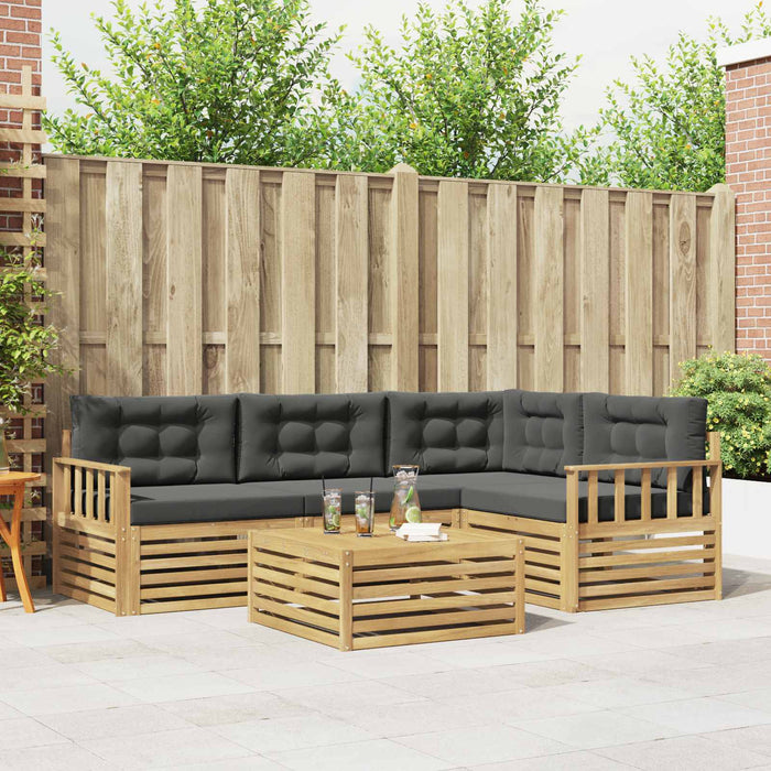 Set de canapele de exterior 6 pcs Alb și antracit Poliester WALTI