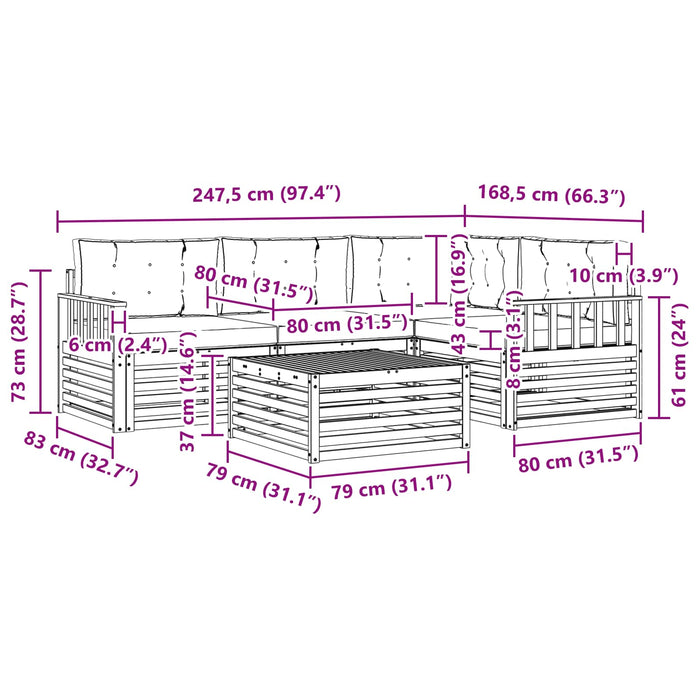 Set de canapele de exterior 6 pcs Alb și antracit Poliester WALTI