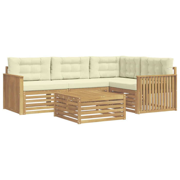 Set de canapele de exterior 5 pcs Alb și crem 79 x 79 x 37 cm WALTI