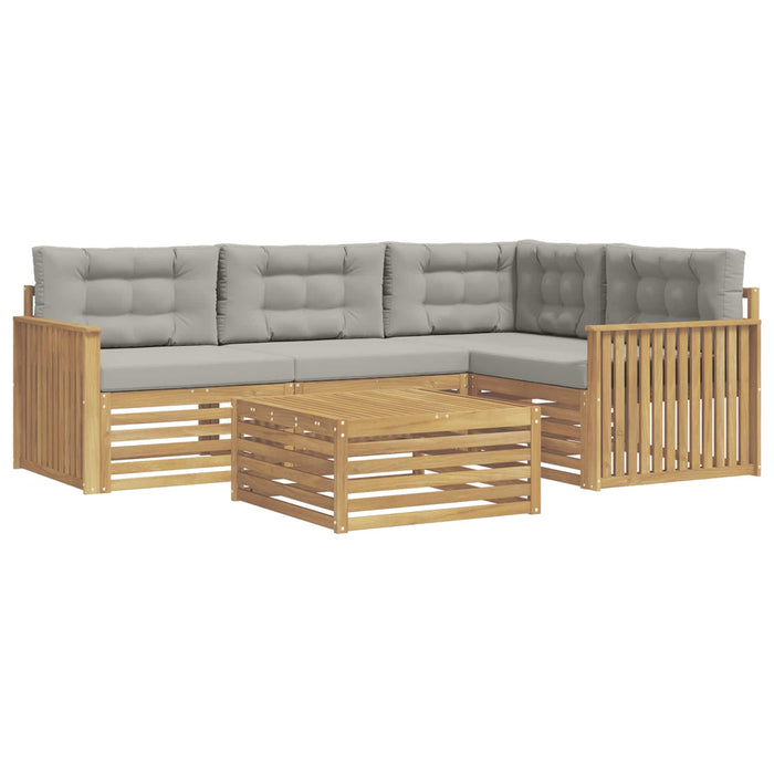 Set de canapele de exterior 5 pcs Alb și gri deschis WALTI