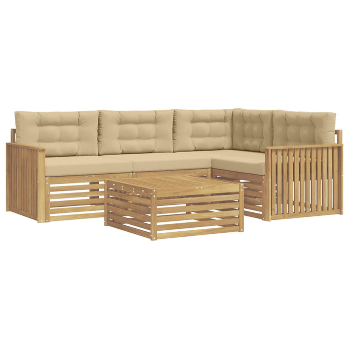 Set de canapele de exterior 5 pcs Alb și Bej 79 x 79 x 37 cm WALTI