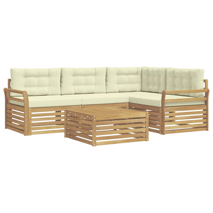 Set de canapele de exterior 5 pcs Alb și crem 79 x 79 x 37 cm WALTI