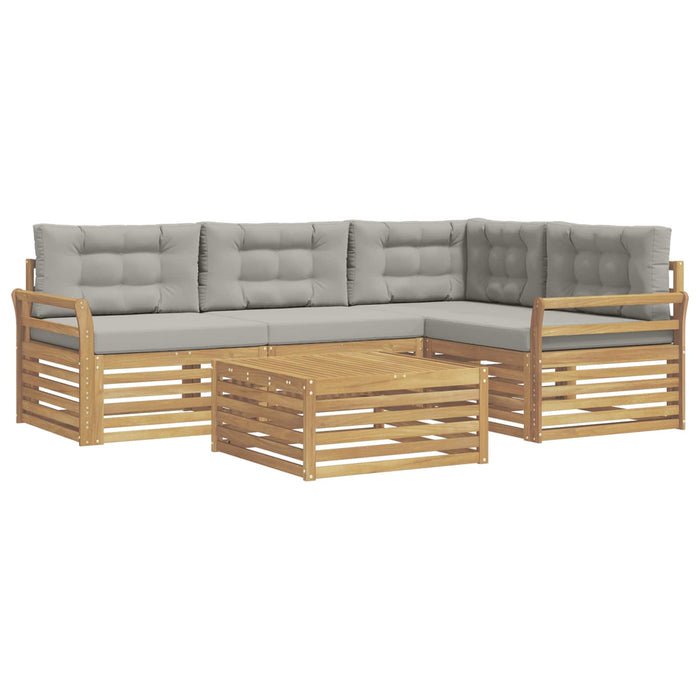 Set de canapele de exterior 5 pcs Alb și gri deschis WALTI