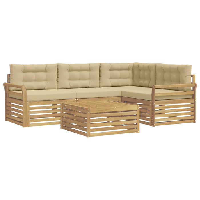 Set de canapele de exterior 5 pcs Alb și Bej 79 x 79 x 37 cm WALTI