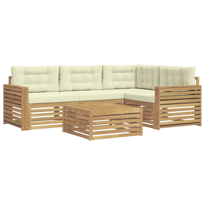 Set de canapele de exterior 5 pcs Alb și crem 79 x 79 x 37 cm WALTI