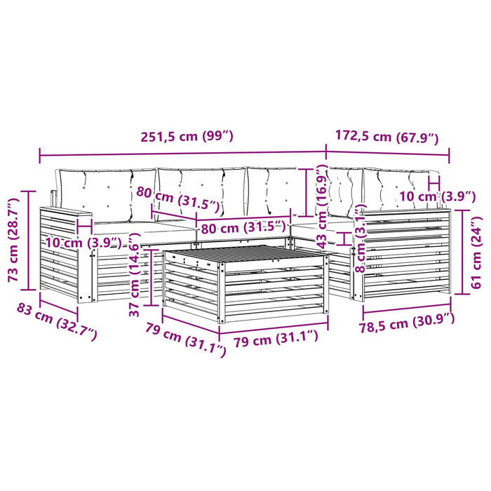 Set de canapele de exterior 5 pcs Alb și crem 79 x 79 x 37 cm WALTI