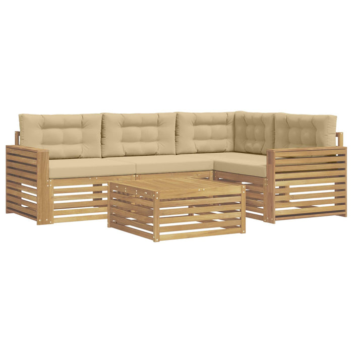 Set de canapele de exterior 5 pcs Alb și Bej 79 x 79 x 37 cm WALTI