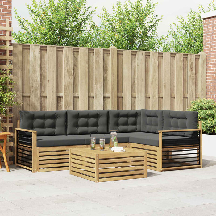 Set de canapele de exterior 6 pcs Alb și antracit Poliester WALTI
