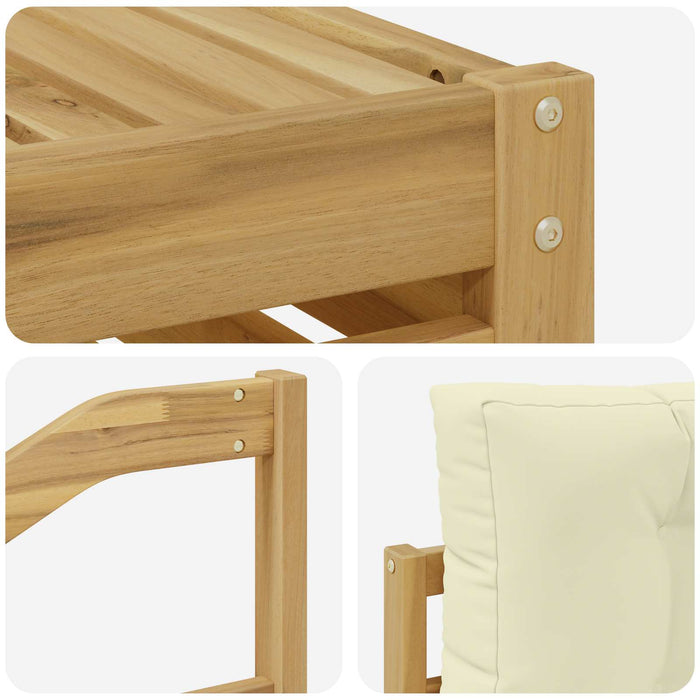 Set de canapele de exterior 5 pcs Alb și crem Poliester WALTI