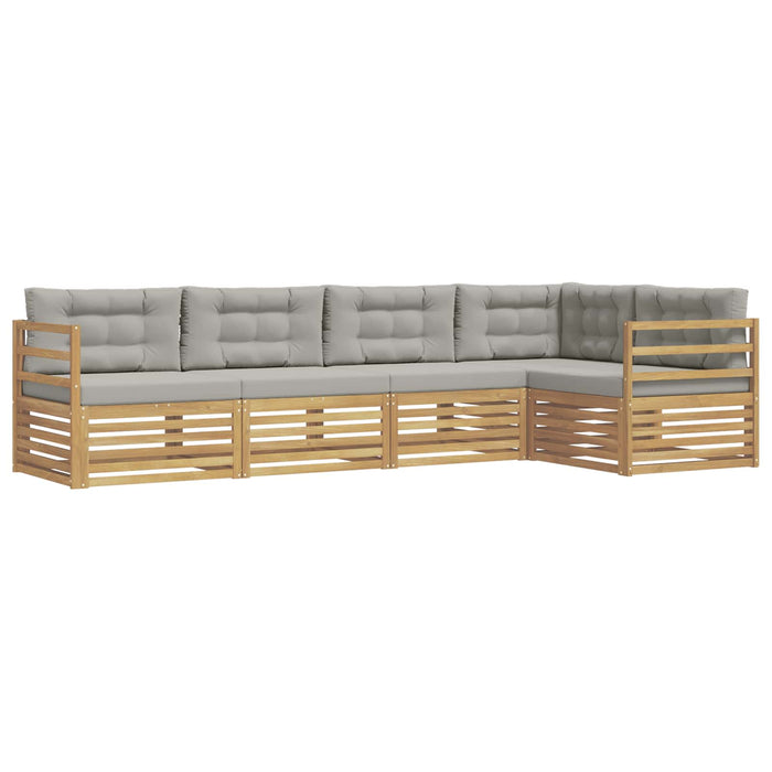Set de canapele de exterior 5 pcs Alb și gri deschis Poliester WALTI