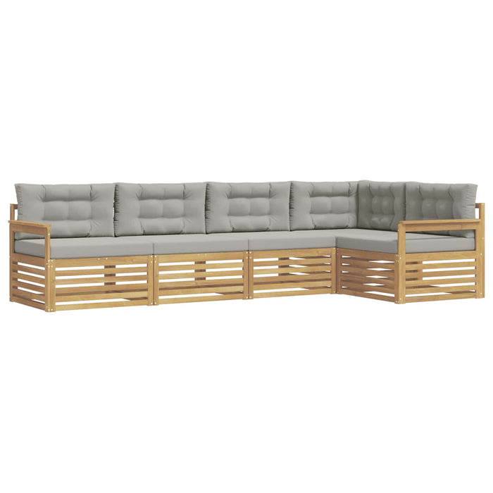 Set de canapele de exterior 6 pcs Alb și gri deschis Poliester WALTI