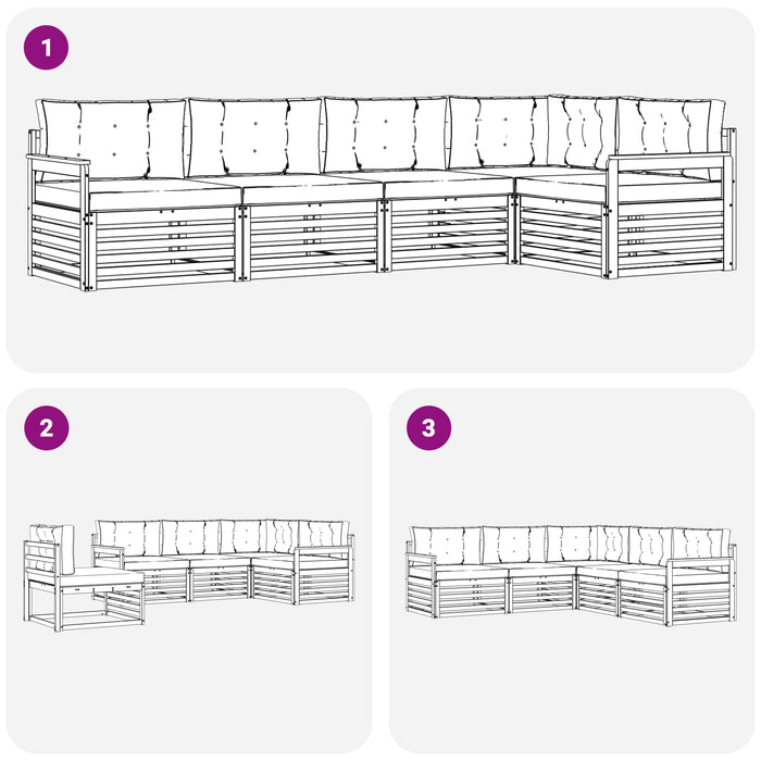 Set de canapele de exterior 6 pcs Alb și antracit Poliester WALTI