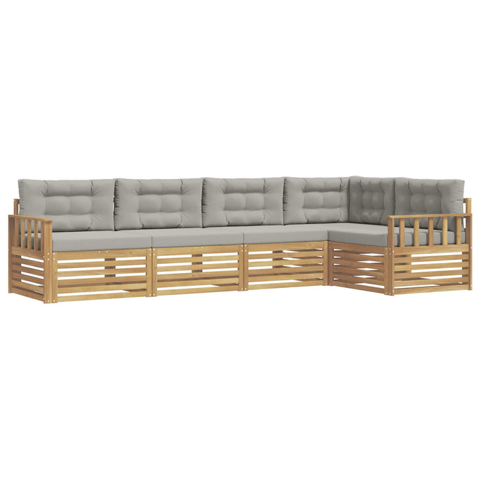 Set de canapele de exterior 6 pcs Alb și gri deschis Poliester WALTI