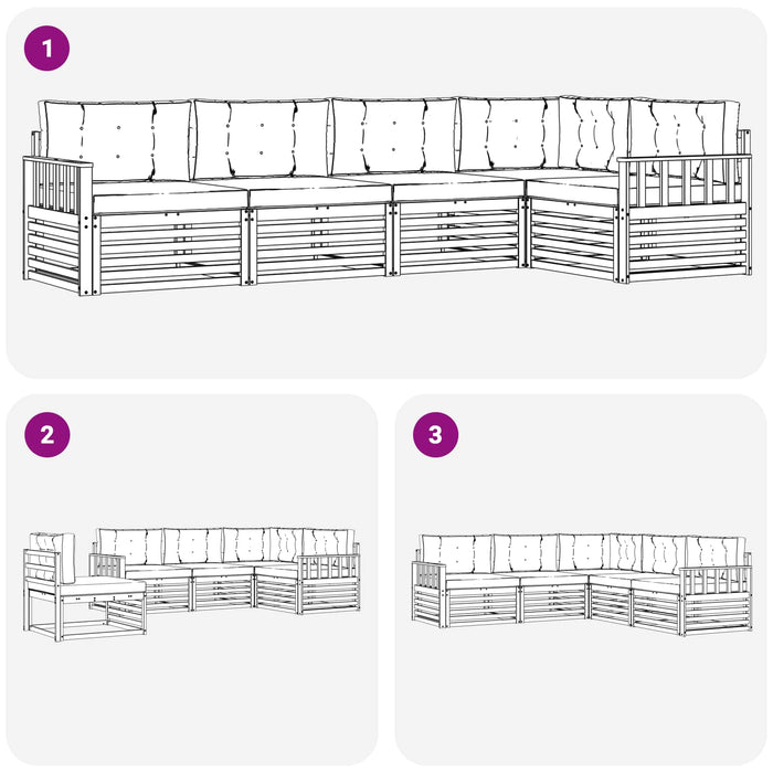 Set de canapele de exterior 6 pcs Alb și antracit Poliester WALTI