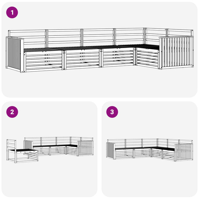 Set de canapele de exterior 5 pcs Alb 327 x 168,5 x 73 cm WALTI