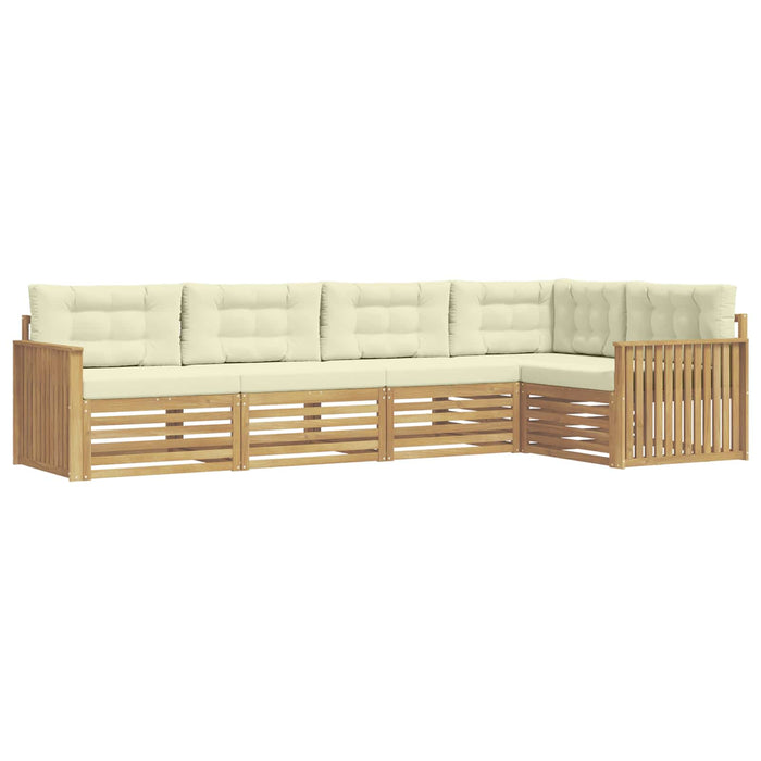 Set de canapele de exterior 5 pcs Alb și crem WALTI