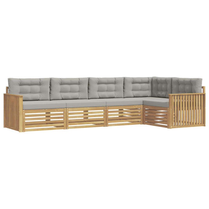 Set de canapele de exterior 5 pcs Alb și gri deschis WALTI