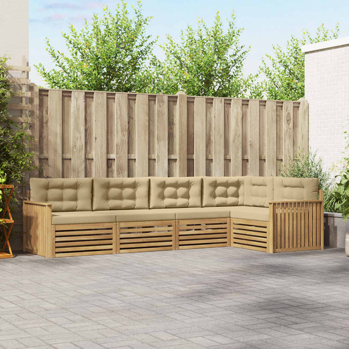 Set de canapele de exterior 5 pcs Alb și Bej WALTI