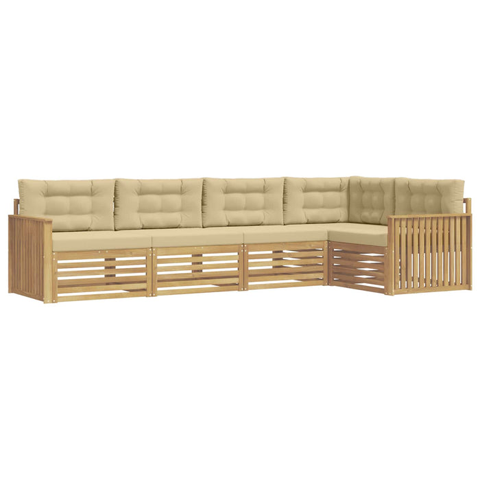 Set de canapele de exterior 5 pcs Alb și Bej WALTI