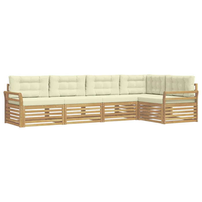 Set de canapele de exterior 5 pcs Alb și crem WALTI