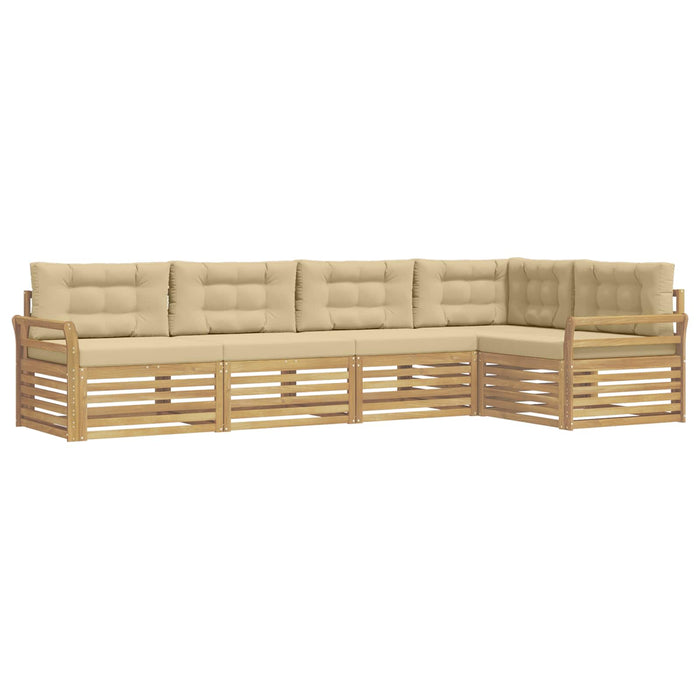 Set de canapele de exterior 5 pcs Alb și Bej WALTI