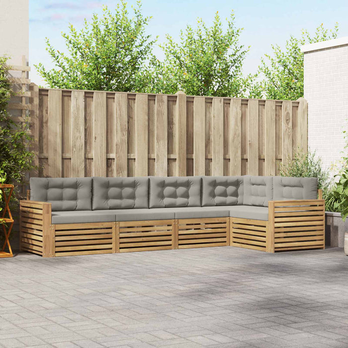Set de canapele de exterior 5 pcs Alb și gri deschis - WALTI WALTI