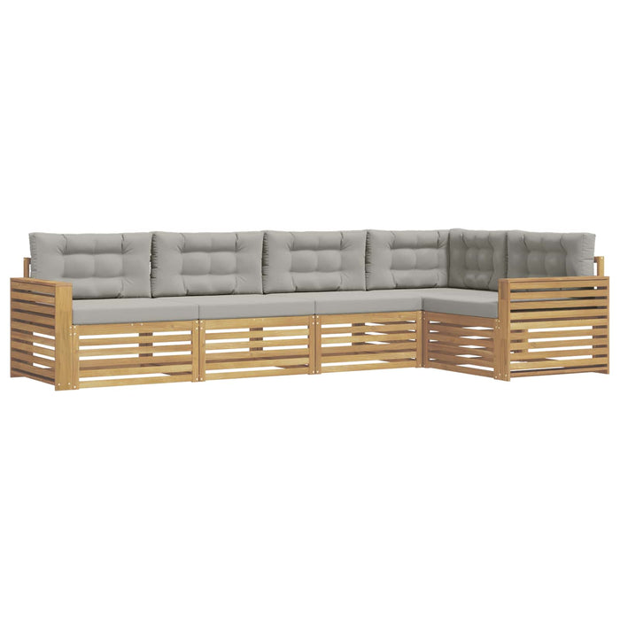 Set de canapele de exterior 5 pcs Alb și gri deschis - WALTI WALTI