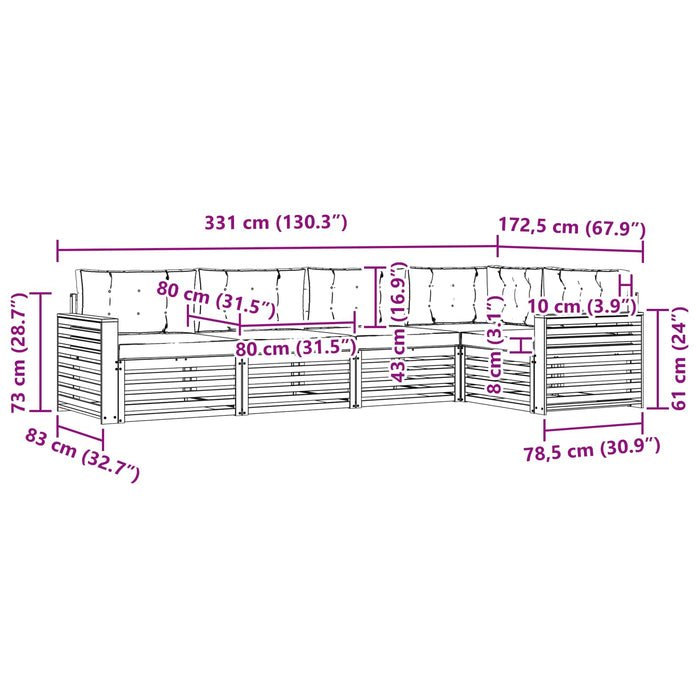 Set de canapele de exterior 5 pcs Alb și antracit - WALTI WALTI