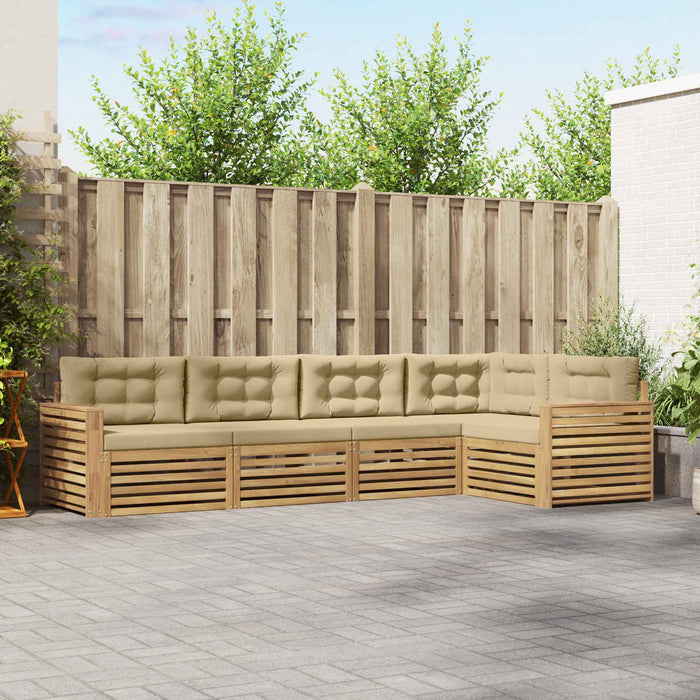 Set de canapele de exterior 5 pcs Alb și Bej - WALTI WALTI