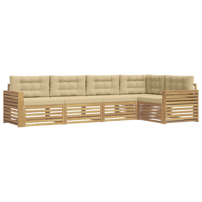 Set de canapele de exterior 5 pcs Alb și Bej - WALTI WALTI