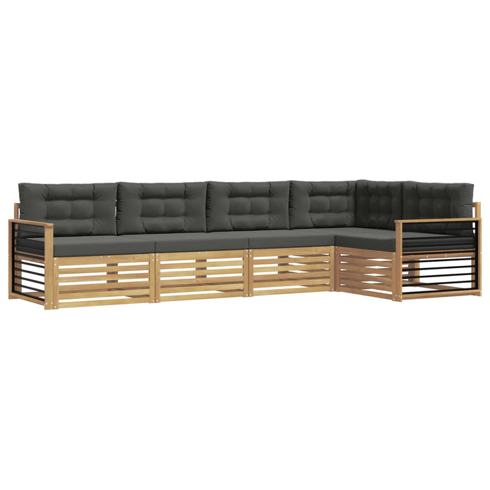 Set de canapele de exterior 6 pcs Alb și antracit Poliester WALTI