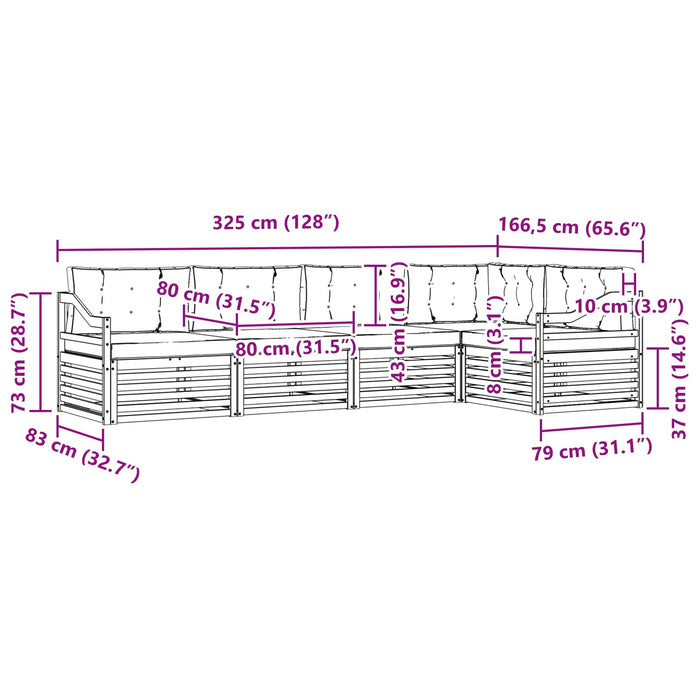 Set de canapele de exterior 5 pcs Alb și crem Poliester WALTI