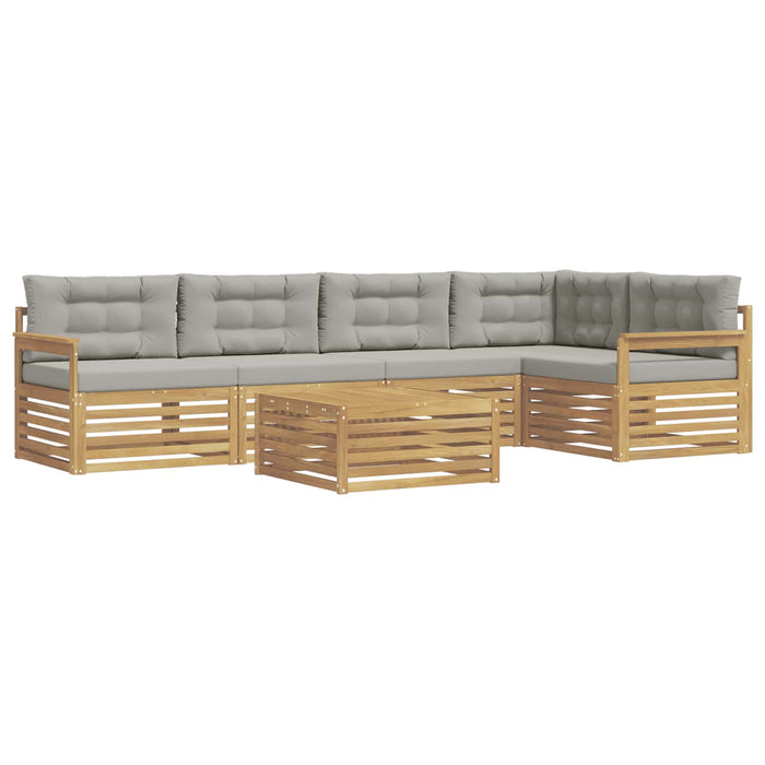 Set de canapele de exterior 6 pcs Alb și gri deschis Poliester WALTI