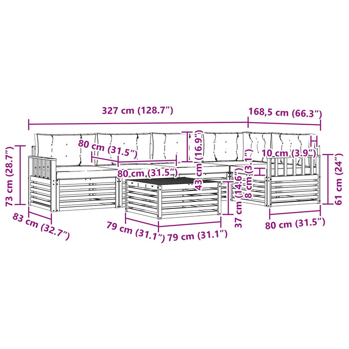Set de canapele de exterior 6 pcs Alb și antracit Poliester WALTI