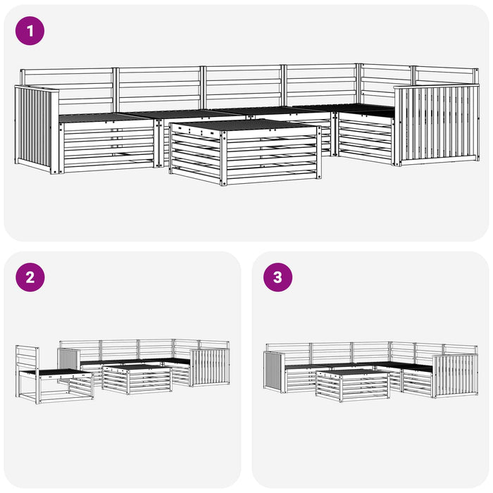 Set de canapele de exterior 6 pcs Alb 79 x 79 x 37 cm WALTI