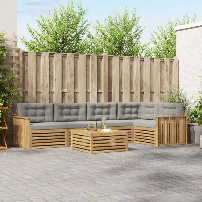 Set de canapele de exterior 6 pcs Alb și gri deschis - WALTI WALTI